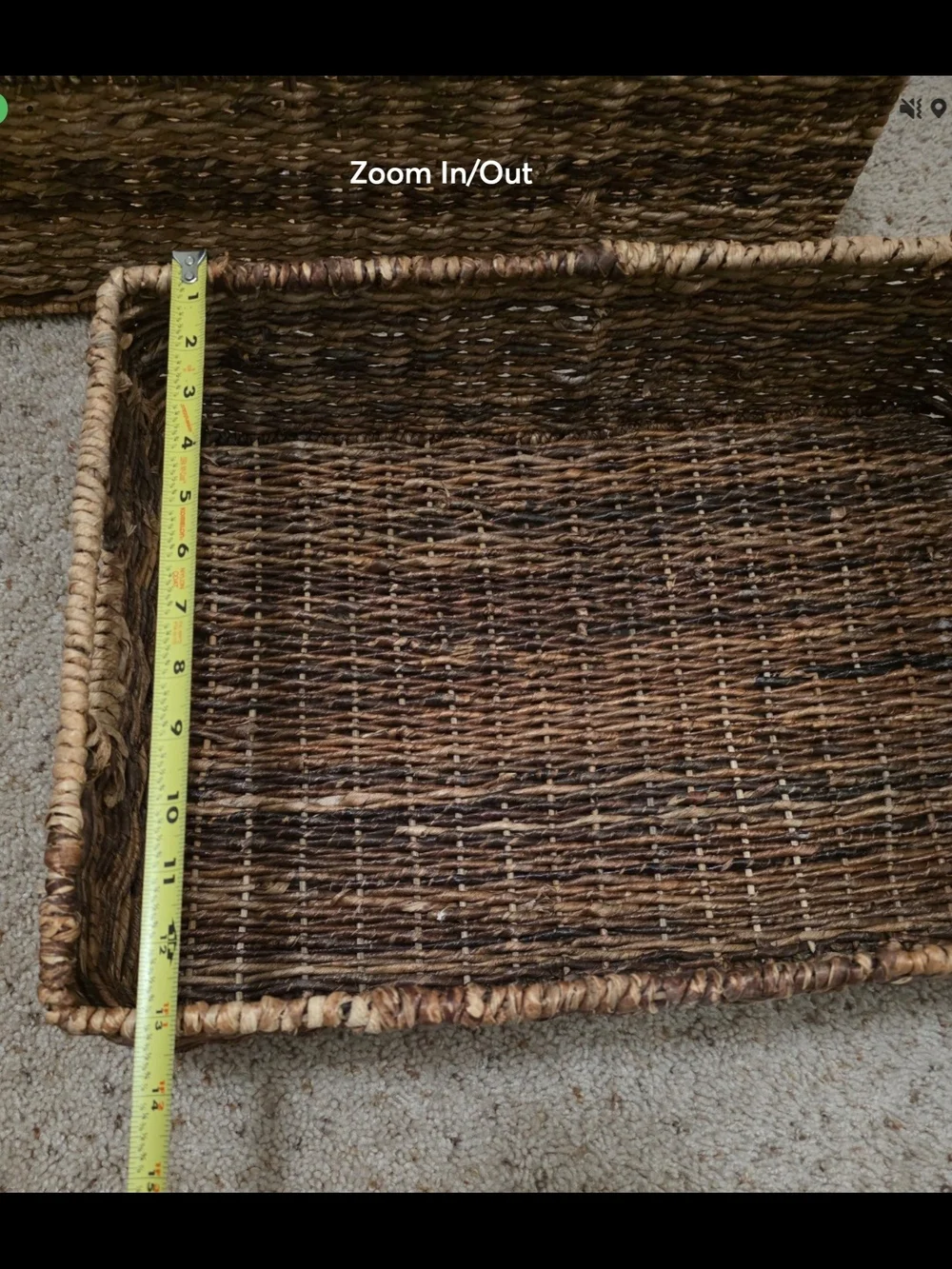 Woven Natural Seagrass Serving and Storage Trays - Brown